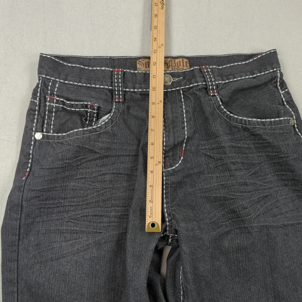 Vintage Southpole Shorts Mens 38 Black Denim Baggy Skater Embroidered - Picture 5 of 12